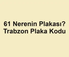 61 Nerenin Plakası? Trabzon Plaka Kodu