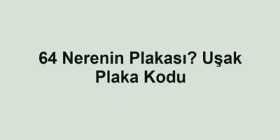 64 Nerenin Plakası? Uşak Plaka Kodu