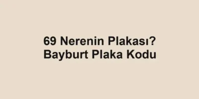 69 Nerenin Plakası? Bayburt Plaka Kodu