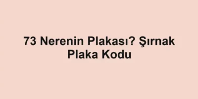 73 Nerenin Plakası? Şırnak Plaka Kodu