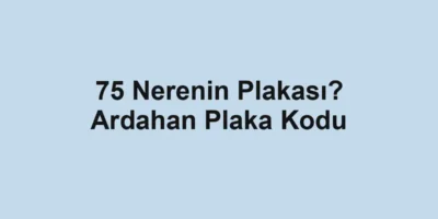 75 Nerenin Plakası? Ardahan Plaka Kodu