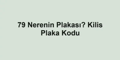 79 Nerenin Plakası? Kilis Plaka Kodu